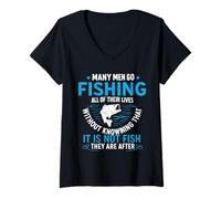 Womens Many Men Go Fishing All of Their Lives Without Knowing That V-Neck T-Shirt