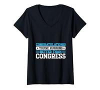 Women's Marathon Runner Running Better Than Congress Running V-Neck T-Shirt