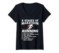 Women's Marathons Runner Life Dedication Determination Marathon Race V-Neck T-Shirt
