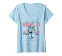 Womens Marbella Life Is Better In Costa del Sol Andalusia Souvenir V-Neck T-Shirt