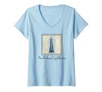Womens Marblehead Lighthouse Ohio Natucal Maritime Historic Naval V-Neck T-Shirt