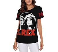 Women's Marc *Bolan-Rock Group Rex Multi-Sided Printing T-Shirts Soft Crewneck Shirt for Women Summer Minimalist & Versatile Multicoloured XL