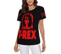 Women's Marc *Bolan-Rock Group Rex Multi-Sided Printing T-Shirts Soft Crewneck Shirt for Women Summer Minimalist & Versatile Multicoloured XL