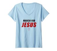 Womens March for Jesus - Christian Faith Church Celebration Walk V-Neck T-Shirt