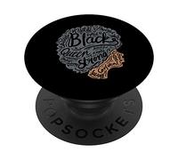 Womens March Gift Strong Afro Words Queen Black PopSockets PopGrip: Swappable Grip for Phones & Tablets