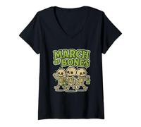 Womens March of Bones Lantern Parade V-Neck T-Shirt