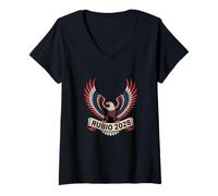 Women's Marco Rubio 2028 President Election Political Eagle Freedom V-Neck T-Shirt