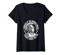 Women's Marcus Aurelius Stoicism and Four Pillars of Daily Wisdom V-Neck T-Shirt