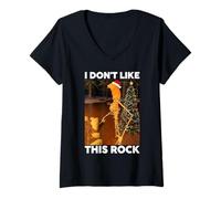 Womens Marcus The Worm I Don't Like This Rock Christmas V-Neck T-Shirt