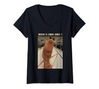 Womens Marcus The Worm Where Is Jimbo James Meme V-Neck T-Shirt