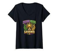 Women's Mardi Gras Legend Carnival Party Mardi Gras Parade V-Neck T-Shirt