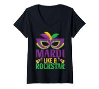 Women's Mardi Like A Rockstar V-Neck T-Shirt