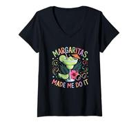Women's Margaritas Made Me Do It Funny Drinking Cinco De Mayo V-Neck T-Shirt