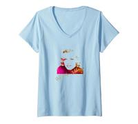 Women's Marilyn Monroe_011 V-Neck T-Shirt, Baby Blue, XX-Large