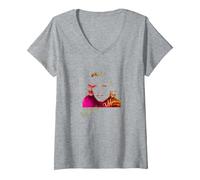 Women's Marilyn Monroe_011 V-Neck T-Shirt, Heather Grey, X-Large