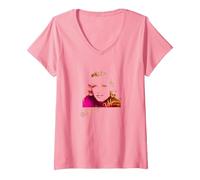 Women's Marilyn Monroe_011 V-Neck T-Shirt, Pink, Small