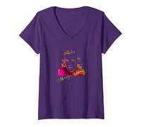 Women's Marilyn Monroe_011 V-Neck T-Shirt, Purple, Small