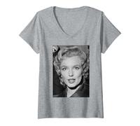 Womens Marilyn Monroe Actress Film Star at The Savoy London 1956 V-Neck T-Shirt