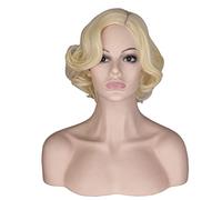 Women's Marilyn Monroe Wig Short Golden Wig Heat-Resistant Synthetic Comfortable Breathable Pixie Cut Short Curly Wig Suitable for Daily Party wear Photo Color,12in (Photo Color 12in)
