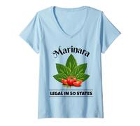 Womens Marinara Legal in 50 States Basil and Tomatoes Italian Humor V-Neck T-Shirt