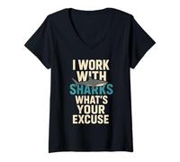 Womens Marine Biologist Oceanographer Deep Sea Nerd Science Pride V-Neck T-Shirt