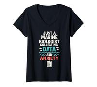 Womens Marine Biologist Oceanographer Deep Sea Nerd Science Pride V-Neck T-Shirt
