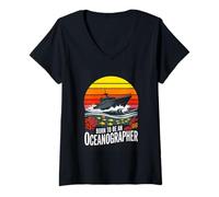 Women's Marine Science Born to Be an Oceanographer V-Neck T-Shirt