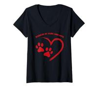 Womens Marked By Paws And Love Dog Lover Cool Puppy Pup Owner V-Neck T-Shirt