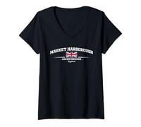 Women's Market Harborough England V-Neck T-Shirt