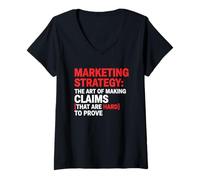 Women's Marketing Strategy Claims Hard Prove V-Neck T-Shirt