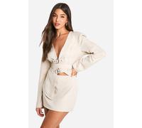 Womens Marl Micro Mini Skirt - Beige - 14, Beige