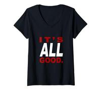 Womens Maroon Red Burgundy Color It's Good - All of It Graphic V-Neck T-Shirt
