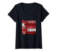Women's Maroon Red Burgundy Diamonds Don't Run from Pressure V-Neck T-Shirt