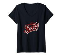 Womens Maroon Red Burgundy I Ain't Sorry Maroon Red Burgundy V-Neck T-Shirt