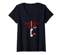 Womens Maroon Red Burgundy Pick Up The Call Maroon Burgundy V-Neck T-Shirt