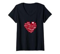 Womens Maroon Red Burgundy Remember to Love Your Self Maroon V-Neck T-Shirt