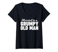 Women's Married to a Grumpy Old Man V-Neck T-Shirt
