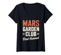 Women's Mars Garden Club First Harvest Space Gardener V-Neck T-Shirt