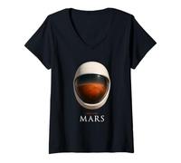 Womens Mars Mission T-Shirt - Journey to The Red Planet V-Neck T-Shirt