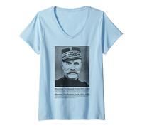 Womens Marshal Ferdinand Foch WW1 Allied Commander Infographic V-Neck T-Shirt