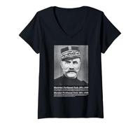 Womens Marshal Ferdinand Foch WW1 Allied Commander Infographic V-Neck T-Shirt