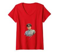 Womens Marshal Georgy Zhukov with Signature T-Shirt V-Neck T-Shirt