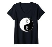 Womens Martial Arts Fighting Tao Chinese Sign Symbol Kung Fu V-Neck T-Shirt