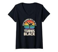 Women's Martial Arts Keep Training Until The Belt Turns Black V-Neck T-Shirt