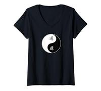 Womens Martial Arts Tai Chi Taiji Qi Gong Yoga Tao Ying Yang Dao V-Neck T-Shirt