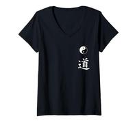 Womens Martial Arts Taoism yin yang Sign Symbol for tao dao The Way V-Neck T-Shirt