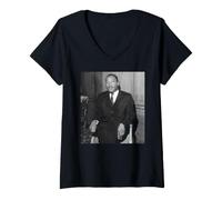 Women's Martin Luther King Jr Rights Activist At The Savoy 1964 V-Neck T-Shirt