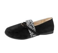 Womens Marty Jane Shoes Lightweight Pumps Shoes Solid Color Round Toe Classic Stylish Comfortable Casual Ballet Flats Indoor Outdoor Black