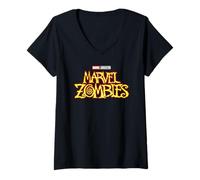 Womens Marvel Animation Marvel Zombies Official TV Series Logo V-Neck T-Shirt