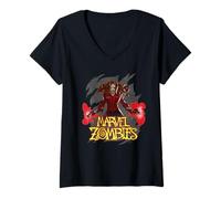 Womens Marvel Animation Marvel Zombies Zombie Scarlet Witch Wanda V-Neck T-Shirt